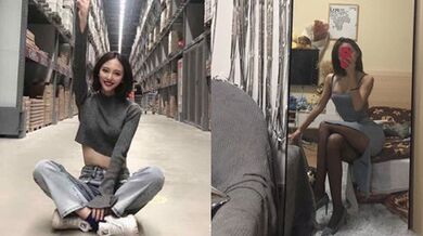 给你们看看你们喜欢舔狗的高挑高颜值骚逼模特 在给富二代舔鸡巴